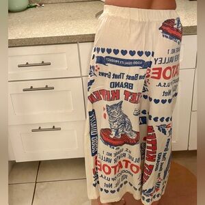 Vintage Style Cat Print Skirt